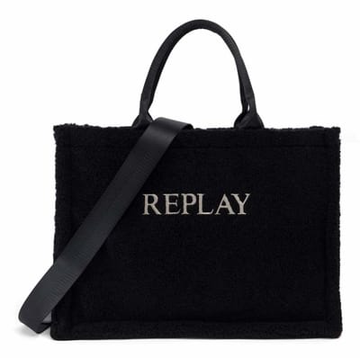REPLAY schoudertas shopper Shoulder Bag Black zwart