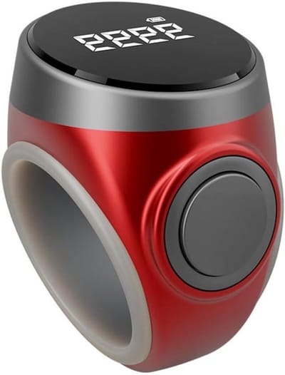 Digitale Handteller Ring - Vingerteller LCD - Activiteiten Tellen - Zelfvergrendelend Mechanisme - Verstelbaar - Rood