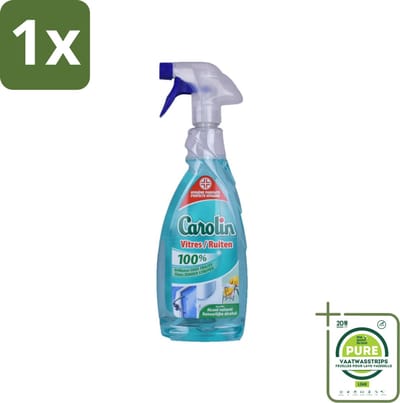 1 x Carolin - Glas- en Ruitenreiniger - Met Natuurlijke Alcohol - 650 ml - Glasreiniger - Ramen Schoonmaken - Streeploos Schoon - Ruitenreiniger - Natuurlijke Alcohol