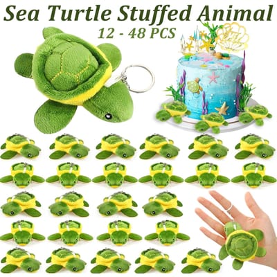 12-48 Stuks Zee Schildpad Knuffel Schildpad Pluche Gevuld Oceaan Dieren Zacht Gevuld Zee Dieren Groothandel Zee Wezens Speelgoed Voor Kinderen 3.2 inch  l  8 cm