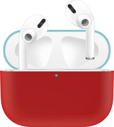 KELERINO. Siliconen Case geschikt voor Apple AirPods Pro - Hoesje - Rood / Groen