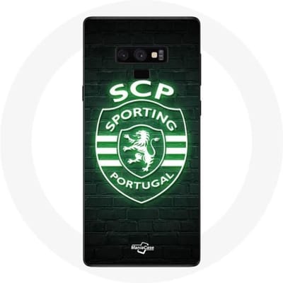 Samsung Galaxy Note 9 hoesje scp sportief portugal lichtgevende zwarte achtergrond