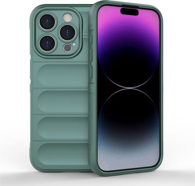MobyDefend Hoesje - Geschikt voor iPhone 15 Pro - TPU Gripcase - Groen