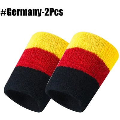 1 Paar Kleurrijke Nationale Vlag Polsbanden voor Fitnessactiviteiten Zweetband Polsbandjes voor Tennis Basketbal Gymnastiek Golf Joggen Fietsen Praktisch Gebruik