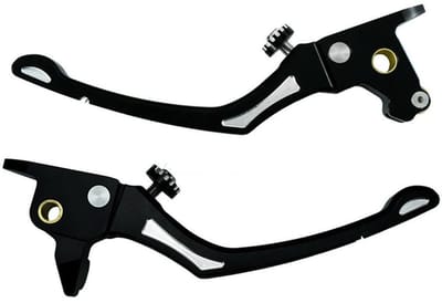 Dailygoods- Remkoppelingshendel 90 Graden Inklapbaar - Zwarte Remkoppelingshendel - CNC-Aluminiumlegering - Kort Instelbaar - Compatibel met Harley-Davidson Modellen 2004-2013 - Motorhendel