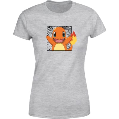Pokémon Pokédex Charmander #0004 Women's T-Shirt - Grey - XS