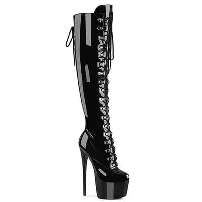 Pleaser - JUBILANT-3012 Plateau overknee Laarzen - US 5 - 35 Shoes - Zwart