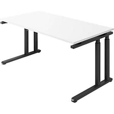Schäfer Shop  Select Bureautafel SET UP, C-poot onderstel, 1600 x 800, wit/grafiet