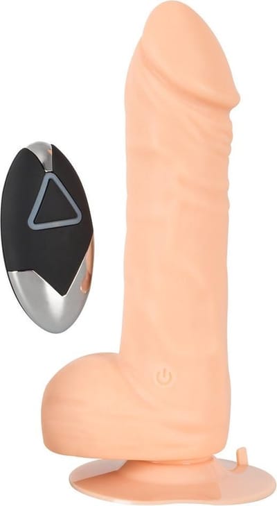 NMC – Vibrator in Realistische Uitvoering met Draadloze Afstandsbediening en Zuignap 19 cm – beige