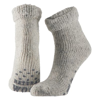 Wollen Kinder Huissokken - Anti slip - Grijs / 23/26