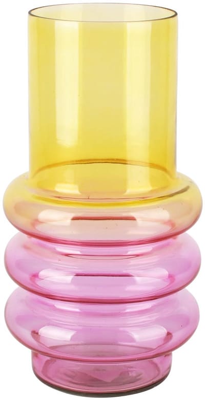 Dekoratief | Deco vaas 'Sweet Sunset', roze/oranje, glas, 14x10x26cm | A258373