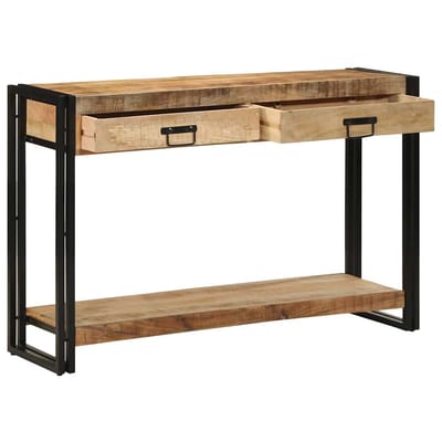 vidaXL Wandtafel met lade Bruin 120 x 33 x 75 cm Massief Mango Hout