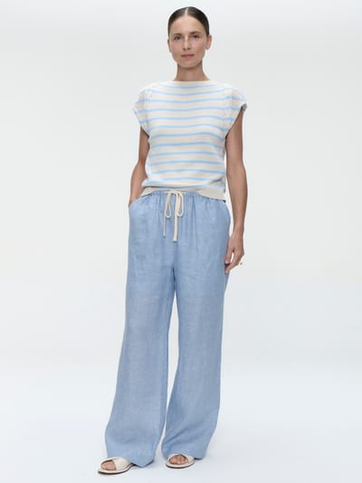 Top E26029 | Ecru Blue - Ecru Blue / S