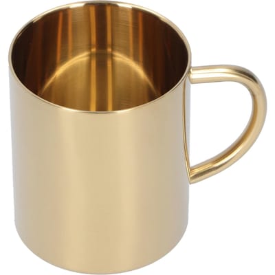 Mok 304 Roestvrij Staal Dubbellaags Anti-Verbranding Koffie Thee Waterbeker met Handvat 400ml(Goud ) goud