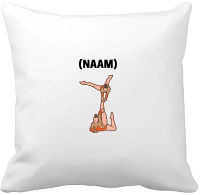 Akyol - acroyoga 2 vrouwen met je eigen naam Kussen hoes - Acrobatiek - mensen die acrobatiek/acroyoga beoefenen - acrobaat - acroyoga - mensen die houden van acrobatiek - verjaardag - cadeau - kado - geschenk - gift - 40 bij 40 cm