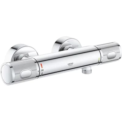 GROHE Precision Feel Thermostatische Douchekraan - 12 cm - Waterbesparend - Met CoolTouch technologie - Inclusief koppelingen - Chroom