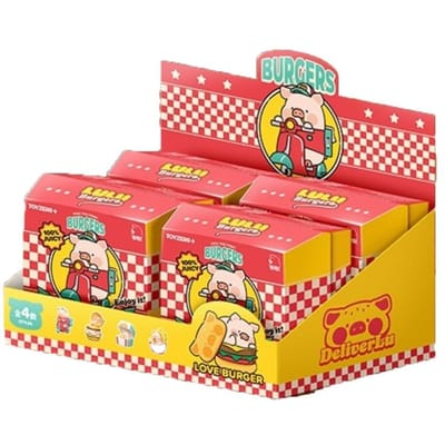 Boîte de porc Lulu Le Cochon Burgers Livraison Urgente Série Mobile Boîte Aveugle Poupée à Collectionner Décoration Jouets Amusants Boîte Mystère Cadeau