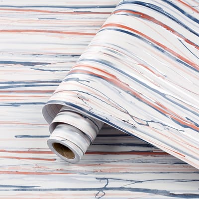Dailygoods - ReWallpaper zelfklevende folie Meubels Modern Zelfklevende folie Kleurrijk Rol Keukenfolie Werkblad Waterbestendig 40 cm x 3 m Wit behang stroken Roze Blauw Decoratieve voor kasten Lades