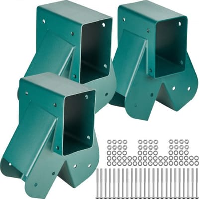 VEVOR 3 Stuks Schommelverbinders 160 x 235 x 280 mm Schommelhoek Koolstofstaal Gepoedercoate Muurverbinder Houten Verbindingsstuk Vierkant Hout Groene Vierkante Schommelverbinder Hoekverbinder voor Tuinschommel