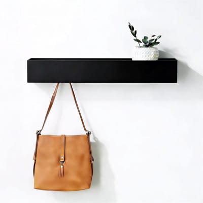 Verstevig je Opbergruimte met een Wandplank voor Kleding, Inclusief 5 Haakjes en Scheidingswand voor Entree, Hal en Slaapkamer