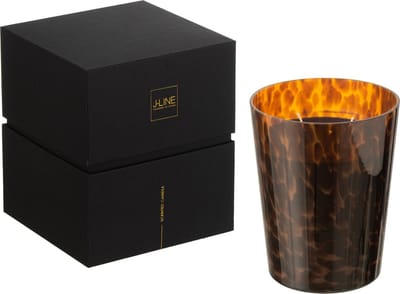 J-Line geurkaars Noa - Sandalwood - glas - bruin - medium - 68U
