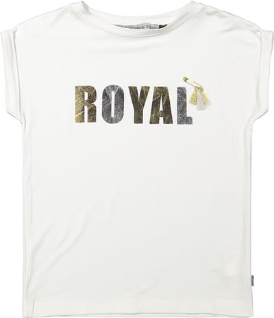Rumbl Royal - T-shirt - Offwhite - Royal - Maat 128/134