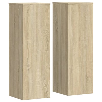 vidaXL - Plantenstandaards - 2 - st - 33x33x100 - cm - bewerkt - hout - sonoma - eiken