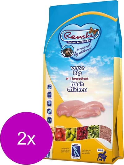 Renske Adult Kip - Hondenvoer - 2 x 12 kg Graanvrij