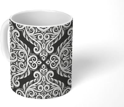 Mok - Koffiemok - Patroon - Abstract - Wit - Mokken - 350 ML - Beker - Koffiemokken - Theemok