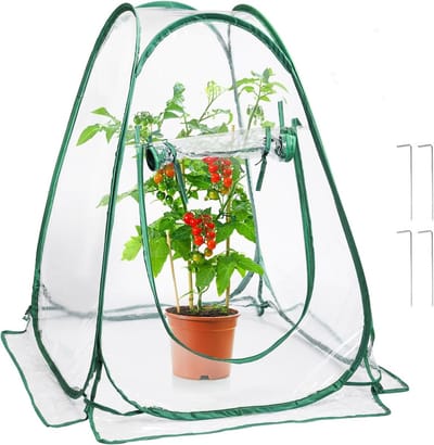 Pop-Up Gewächshausabdeckung voor Binnen- en Buitenplanten - Transparant, Draagbaar, Koudevorstbescherming - 28x28x34 inch