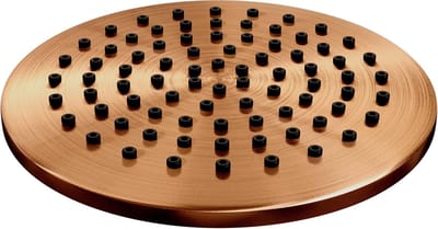 BRAUER Copper Edition thermostatische inbouw regendouche met drukknoppen SET 59 met 20 cm douchekop en plafondarm en 3-standen handdouche en doucheslang en wandaansluitbocht koper geborsteld PVD