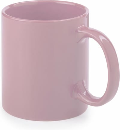 Bellatio Design Koffie mokken/bekers - keramiek - glans - met oor - roze - 370 ml