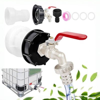 Dailygoods - IBC-tankadapter, IBC-tankkraan, 1000 liter, IBC-tankadapter, IBC-kraanadapter, voor buiten, tuin, watertank, regenadapter