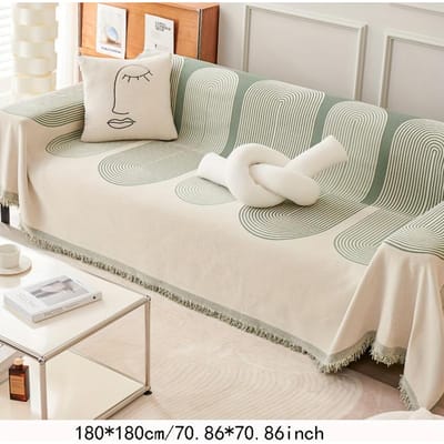 Protégez votre canapé avec cette housse de canapé en chenille anti-rayures – Parfait pour les propriétaires d'animaux 180cm( 71in) beige