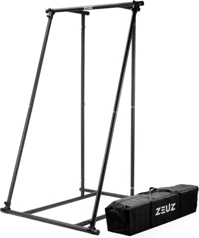 ZEUZ Pull Up Bar Rack Incl. Tas – Optrekstang Station voor Fitness, Calisthenics, CrossFit Training – Draagbaar - Staal
