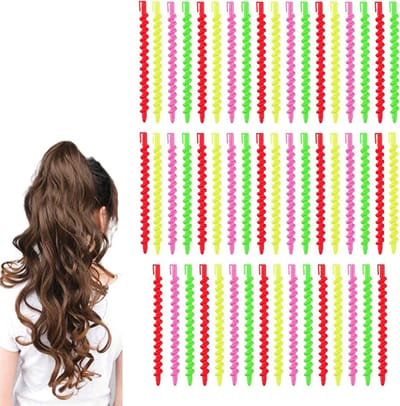 Permanent Haar Krullers Set - 52 Stuks Zonder Hitte, Magische Spiralen voor DIY Golfstijl in 4 Kleuren, Perfect voor Langdurige Krullen en Haarstyling