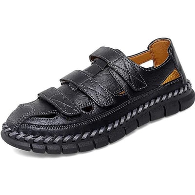 Été Nouvelles Sandales Cuir Respirant Semelle Souple Chaussures Décontractées de Plage Semelle Tendon Antidérapantes Chaussures en Cuir d'Affaires 47