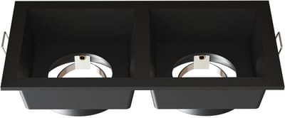 Ledvion – LED Inbouwspot Dubbel Vierkant 162x85mm – Zwart – Dimbaar – GU10 – IP20