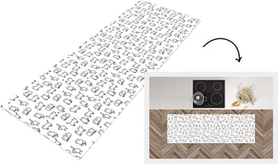 Keukenloper - Loper keuken - Meiden - Kat - Patronen - 150x50 cm - Keukenloper vinyl