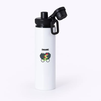 Hacebo® - Mountainbike met eigen naam waterfles met draaidop zwart - Sport - Mountainbiker - Sport - water fles - 850ML