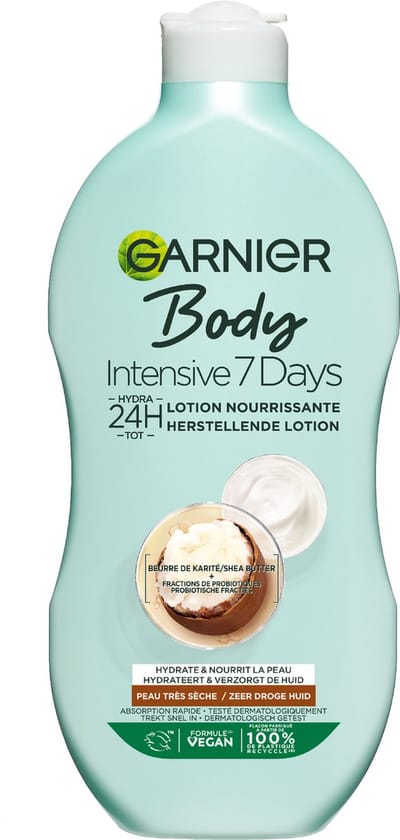Garnier Body Intensive 7 Days Herstellende Bodylotion met Karitéboter en Probiotica - voor de droge huid - 400ml