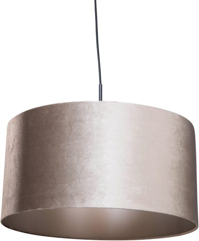 QAZQA combi 1 shade - Klassieke Hanglamp met kap - 1 lichts - Ø 50 cm - Zwart - Woonkamer | Slaapkamer | Keuken