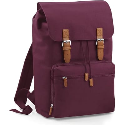 BagBase Vintage Laptop Backpack BG613 - Burgundy - 30 x 46 x 17 cm