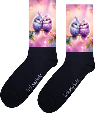Vogeltjes - Verjaardag cadeau - Grappige sokken - Print sokken - Leuke sokken voor heren en dames - Moederdag - Vaderdag - Cadeau voor hem en haar - Kerstcadeau - Vrolijke sokken - Valentijns cadeau - Sokken waar je vrolijk van wordt - 37-44