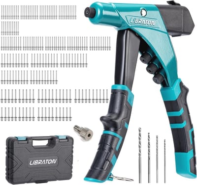 Professioneel Heavy Duty Klinknagelpistool met Verwisselbare Koppen en Klinknagels