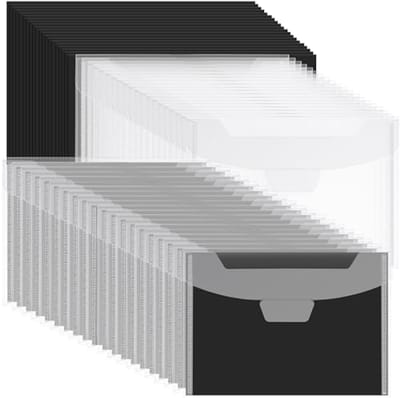 PromoHome Magnetische Opslagset voor Stempels en Knutselmaterialen - 40 Delig Pakket met PVC Zakjes en Magneetvellen - Waterdicht en Herbruikbaar - Ideaal voor Scrapbooking en Stempelhobby