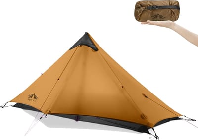 Night Cat ultralichte 1-persoonstent: waterdichte tent voor fietstochten, compact pakformaat, trekking en kamperen