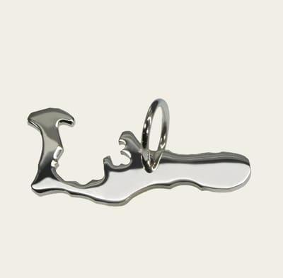 Zilveren Landkaart Kaaimaneilanden ketting hanger