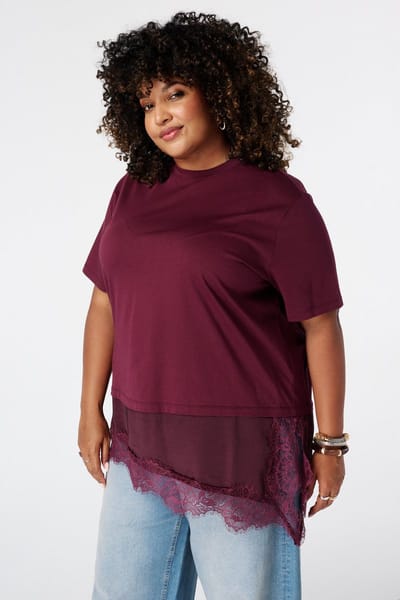 MS Mode T-shirt T-shirt met kant