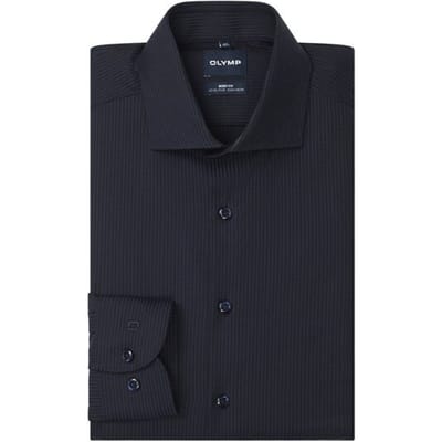 OLYMP Level Five Overhemd, Body Fit, Royal Kent, Marineblauw